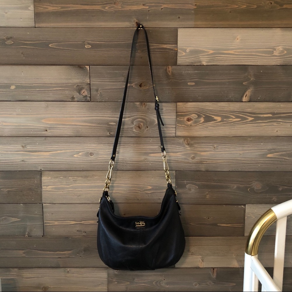 Coach black crossbody leather purse